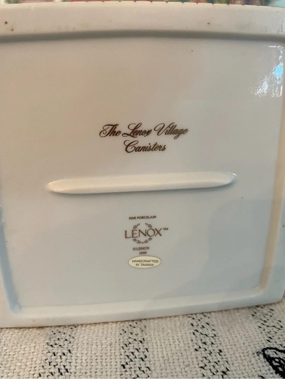 LENOX Village Tea Shoppe Decorative Porcelain Canister, Vintage 1990s